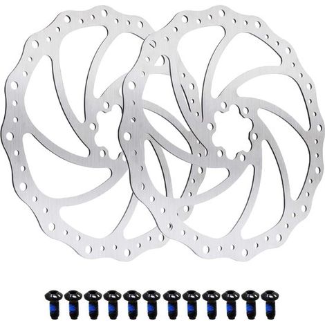 Adecuado para discos de freno de bicicleta de carretera, 2 x 160 mm, 12 tornillos, Discos de freno de bicicleta de acero inoxidable (1/5)