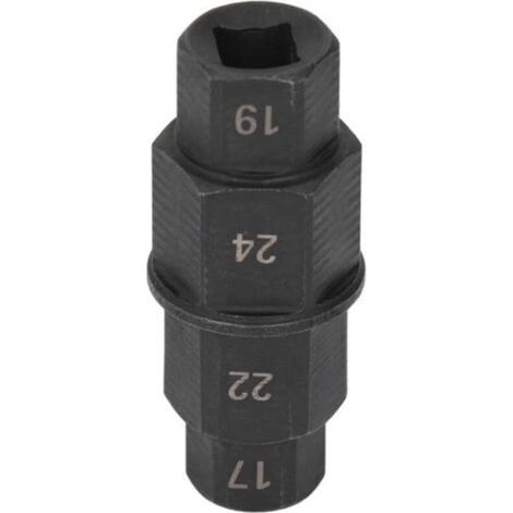 Outil d'essieu hexagonal pour moto, clé de retrait de broche de roue avant dédiée 17 19 22 24mm noir (1/5)