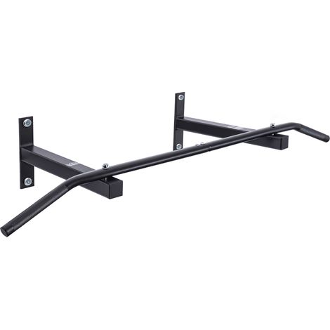 Barra de dominadas profesional de pared con estructura de acero, 113 x 41 x 20 cm, negra. (1/5)