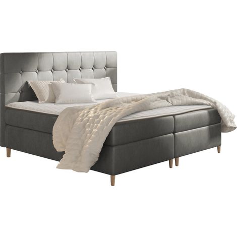 Lit boxspring Caseus, Magic Velvet 2217, Double, Continental, 140x200, Tissu, Disponible, 142x208x115cm