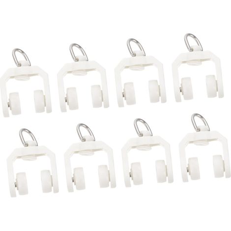 Lot de 50 poulies silencieuses pour rails à rideaux – Flexibles et durables – Accessoires de quincaillerie pour voilages et rideaux de séparation – Adaptées aux rails standard (1/4)