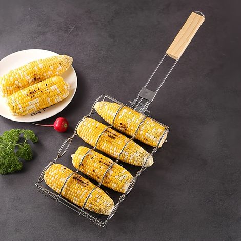 Panier à griller en métal pour barbecue (saucisses, légumes), usage domestique, camping, pique-nique, facile à nettoyer (1/5)