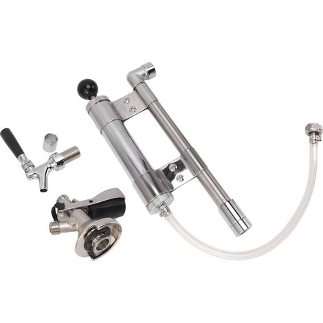 Pompe à bière manuelle de 20 cm (8 pouces) en acier inoxydable, type A, pour l'intérieur, l'extérieur, les pique-niques, les fêtes et le camping. (1/5)