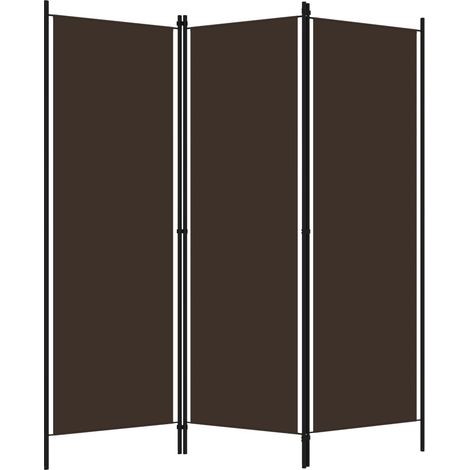 Cloison de séparation 3 panneaux Marron 150x180 cm (1/5)