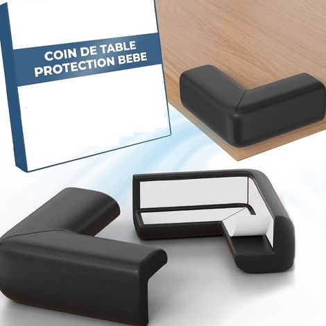 Protection pour Bébé – Cousin de Sécurité en Mousse Adhésive pour Angles de Table, Bureau et Etagères – Protège-Tête pour Enfant – Noir (1/5)