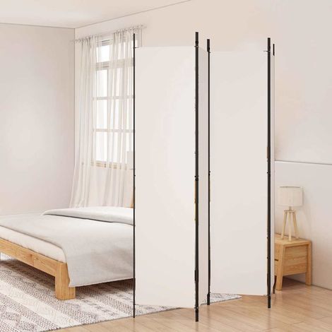 vidaXL Biombo divisor de 4 paneles de tela blanco 200x220 cm (1/5)