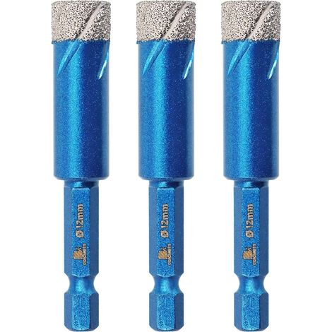Forets Mèches Diamant Carrelage 12mm - Foret Céramique pour Porcelaine,Céramique, Granit,Carrelage(3 Pièces) (1/5)