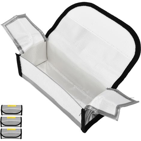 3 Sacs de Sécurité pour Batteries LiPo, Anti-Incendie et Résistants à la Chaleur - Pour Stockage en Atelier ou à Domicile (1/5)