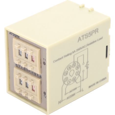 ATS5PR Relais Temporisateur Numérique avec Affichage et Réglage Flexible (AC110/220V) (1/5)