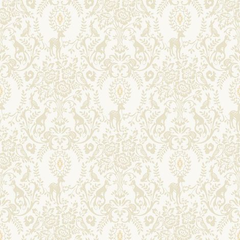 Natural Animal Wallpaper Grandeco Beige White Paste The Wall Textured Vinyl (1/2)