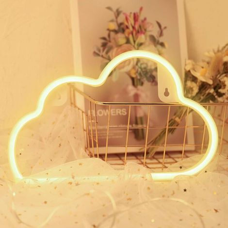 Insegna luminosa a LED a forma di nuvola, colore bianco caldo, ideale per decorazioni murali di matrimoni - Fei Yu (1/5)