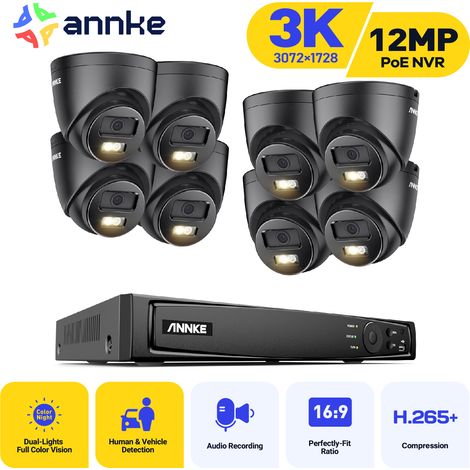 ANNKE 5MP PoE Kit Videosorveglianza Cablato 8 Telecamere PoE Sistema di Telecamere di Sicurezza Colori Visione Notturna (1/5)