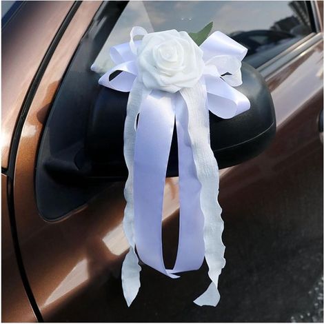 Nœuds décoratifs en fleurs artificielles pour voiture de mariage - 20 pièces (1/5)