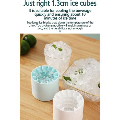 Moule à Glace en Silicone avec Couvercle - Seau à Glace Portable et Bac à Glaçons Cylindrique (1/5)