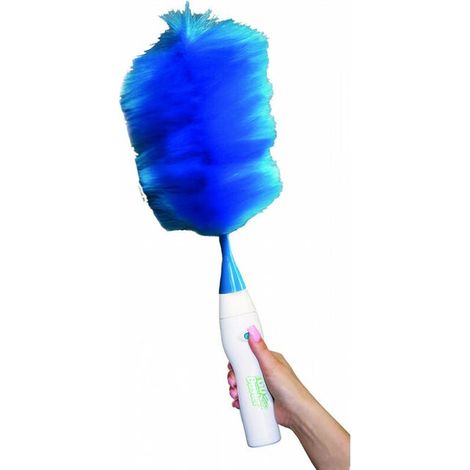 Plumeau Hurricane Acti Dust Bleu Blanc Adulte - Balaie-poussière télescopique 45cm, chiffon anti-poussière longue portée, modèle Venteo (1/4)
