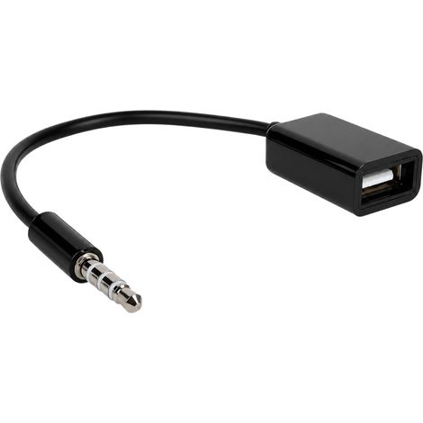 Adaptateur Audio Auxiliaire Mâle 3,5 mm vers Femelle A - Adaptateur USB vers Jack Mâle 3,5 mm - Lecture de la Musique Depuis la Clé USB Via l'Entrée, Compatible avec CD/DVD/Navigateur, Câble (1/5)