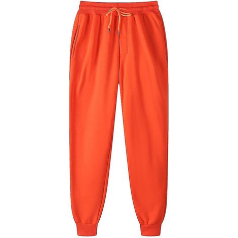 Pantalon homme, pantalon de survêtement, pantalon hip-hop, legging rembourré, pantalon décontracté - Taille S - Orange (1/5)