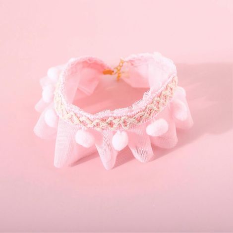 Collier Dentelle pour Chat et Petit Chien, Couleurs Éclatantes, Style Chinoiserie, Tour de Cou Ajustable (1/5)