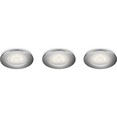 Philips 591001116 Sceptrum Set di 3 Faretti a LED da Incasso, Cromo [Classe di efficienza energetica A] (1/5)