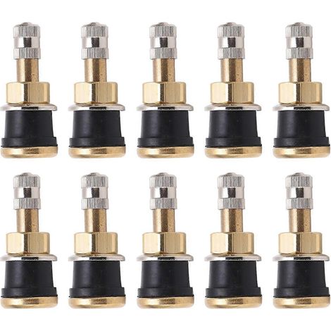 10 tiges de valve en laiton TR501 haute résistance pour pneus tubeless de camion, compatibles avec les trous de valve de 0,625 pouce.