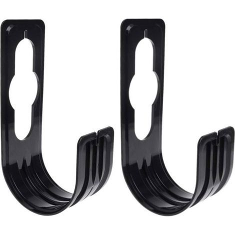 Lot de 2 supports de tuyau d'arrosage - Support de tuyau d'arrosage, crochet de tuyau, support de rangement de tuyau, support de tuyau flexible, crochet de tuyau pour jardin extérieur, noir (1/4)