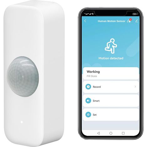 Détecteur de mouvement Smart, capteur de mouvement infrarouge pour système d'alarme,détecteur de capteu avec surveillance à distance via l'app,notification,compatible avec .Hub ZigBee requis. (1/5)