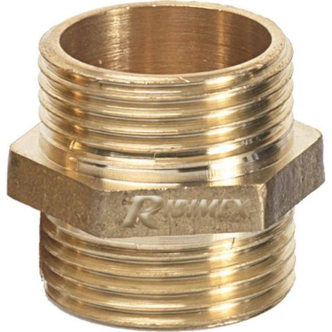 Double Mamelon Laiton M/M 1 po 1/4 - Filetage NF - Résistant à la Corrosion - Durable et Fiable - D-Work