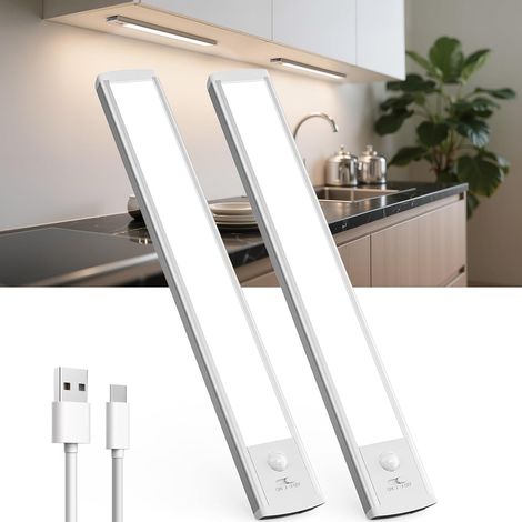 Cabinet Light, 30 cm Motion Sensor Light USB-C Rechargeable LED Lighting, Wireless Under Cabinet Kitchen Light, 5 Brightness (1/5)