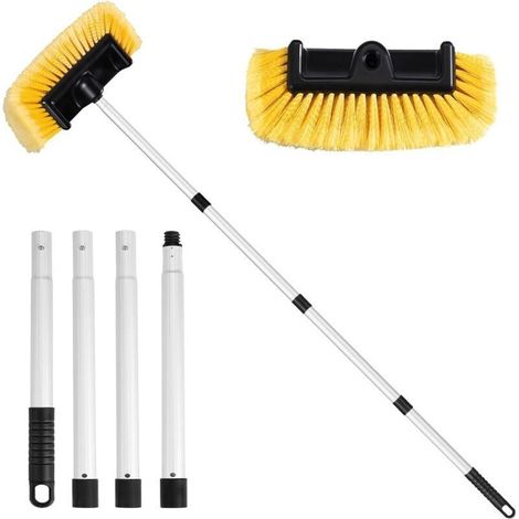 Brosse de lavage de voiture télescopique en aluminium à 4 positions (157,5 cm) avec poils doux anti-rayures (1/4)