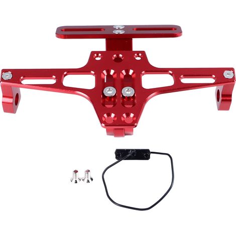 Cadre de plaque d'immatriculation réglable avec Kit d'élimination de garde-boue en alliage d'aluminium léger pour Modification de moto. (1/4)