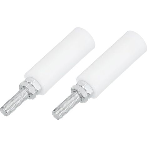 2Pcs Roulettes De Guidage Pour Portail Coulissant, 3" Roues En Nylon Pour Support De Portail, Poulies Universelles Pour Portail Coulissant Roulant, Porte Electrique, Blanc (1/5)