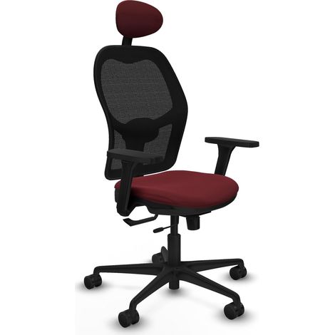 Sedia da ufficio piqueras y crespo Jorquera pelle sintetica nero rosso (1/2)