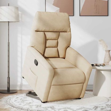 vidaXL Fauteuil inclinable crème tissu microfibre (1/5)
