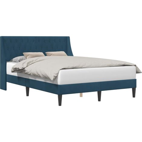 Maison Exclusive - Struttura del letto con testiera Blu 140 x 190 cm Velluto