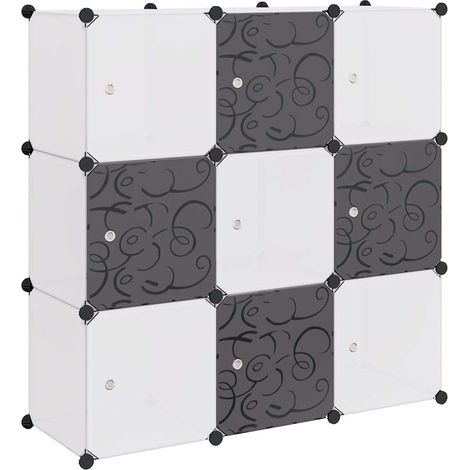 Regalsystem Würfelregal mit 9 Fächern Schwarz und Weiß vidaXL (1/5)