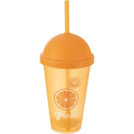 Bicchiere di plastica con coperchio e cannuccia da 450 ml (1/5)