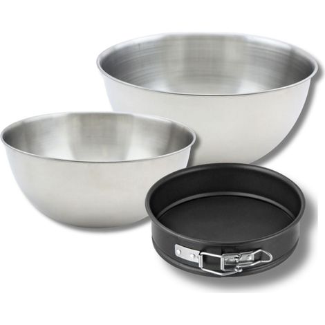 Set pâtisserie avec mini moule à manqué 16 cm, 2 bols à mixer et 1 spatule Zenker