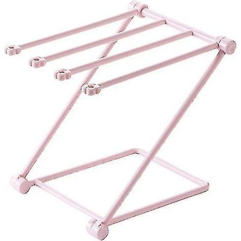 Porte-serviettes pliable, support à serviettes autoportant, étendoir à serviettes, porte-serviettes pour cuisine, lot de 2 roses (1/5)
