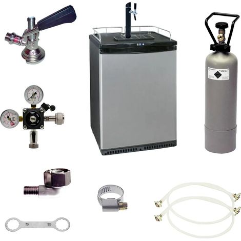 Ensemble complet Tireuse a biere, Kegerator (bar à bière) - Incl. colonne biere et robinet compensateur, KEG: NC adaptateur (1/5)