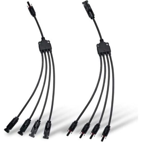 Connecteurs de branche en Y pour panneau solaire - Connecteurs parallèles 1 à 4 - Kit d'outils (M/FFFF, F/MMMM)