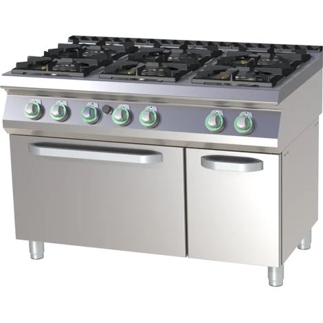 Fourneau à gaz avec four à gaz RM - SPT 7120/21 G - RM Gastro