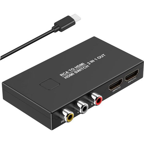 Adattatore Convertitore Mini Video da RCA a HDMI HDTV (1/5)