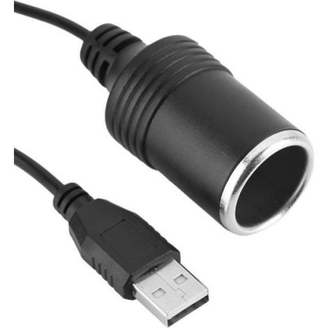 Adaptateur - BOB - Convertisseur USB 5V à Allume-cigare 12V - Universel - Noir - Prise femelle (1/4)
