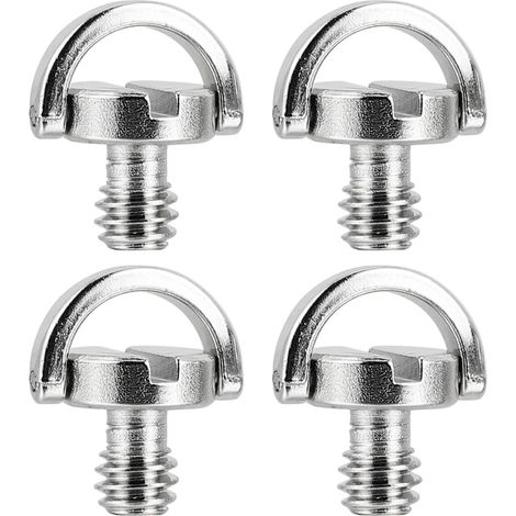 Vis de Fixation Simple et Pratique Argenté pour Trépied 1/4 Pouce Anneau de, Lot de 4 Pièces pour Tête Panoramique et Télescope (1/5)