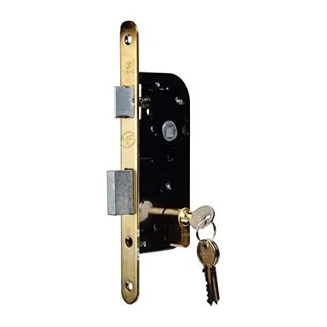 Serrure à encastrer axe 40 mm pour Porte D’Entrée avec cylindre 60 mm. coloris Noir