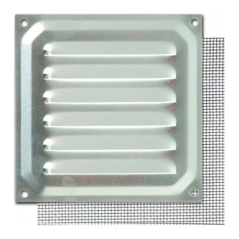 REJILLA 10X10CM CON MOSQUITERA ALUMINIO - BRINOX