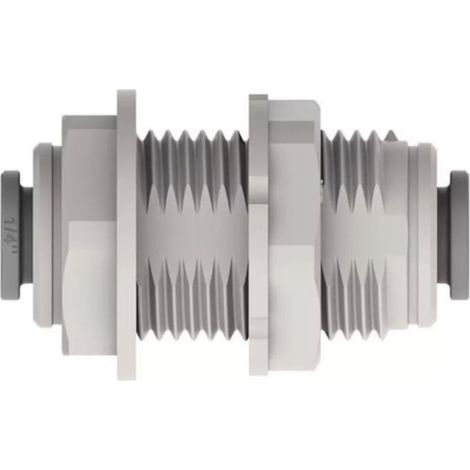 Connecteur de cloison rigide Push-Fit en acétal gris pour tuyau 5/16" (8 mm)