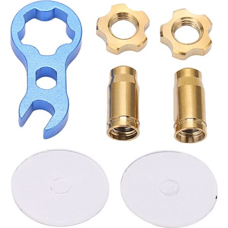 RISK Set of 7 Presta valve caps in titanium alloy for bicycles, high strength, gold color - AquaForge (1/5)