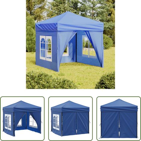 Tente pliable - Tente de réception pliable avec parois Bleu 2x2 m (1/5)