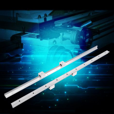 2 Pièces Rail Linéaire SBR12-1000mm avec 4 Blocs à Roulement SBR12UU pour Guidage Précision